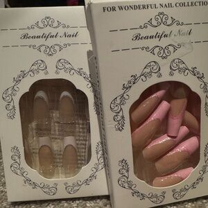 Pink & White French Tip Press-On Nails *HANDMADE*